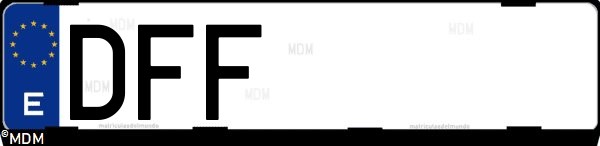 Matrícula española DFF, correspondiente al año 2004