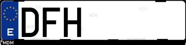 Matrícula española DFH, correspondiente al año 2005