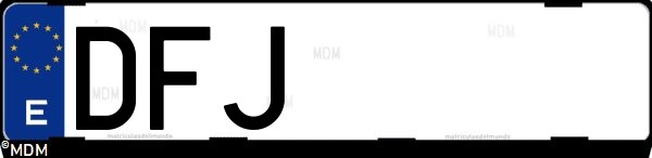 Matrícula española DFJ, correspondiente al año 2005