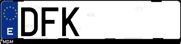 Matrícula española DFK, correspondiente al año 2005