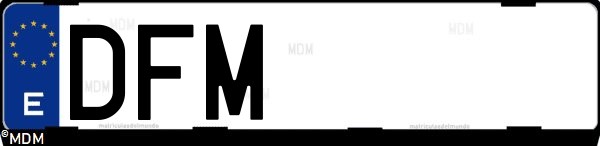 Matrícula española DFM, correspondiente al año 2005