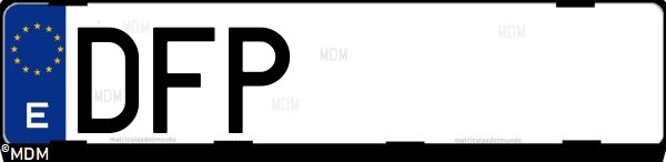 Matrícula española DFP, correspondiente al año 2005