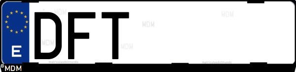 Matrícula española DFT, correspondiente al año 2005