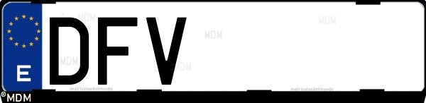 Matrícula española DFV, correspondiente al año 2005