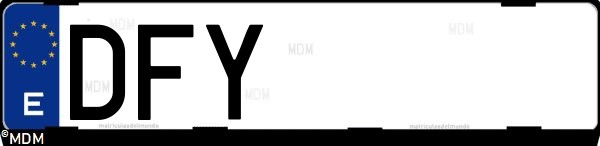 Matrícula española DFY, correspondiente al año 2005