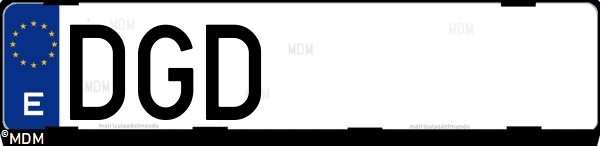 Matrícula española DGD, correspondiente al año 2005