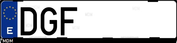Matrícula española DGF, correspondiente al año 2005
