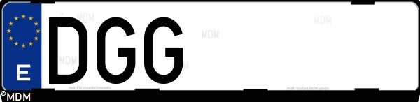 Matrícula española DGG, correspondiente al año 2005