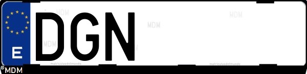 Matrícula española DGN, correspondiente al año 2005