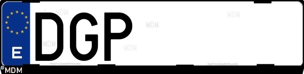 Matrícula española DGP, correspondiente al año 2005