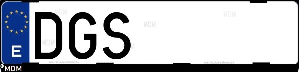 Matrícula española DGS, correspondiente al año 2005