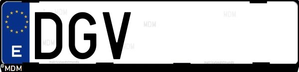 Matrícula española DGV, correspondiente al año 2005