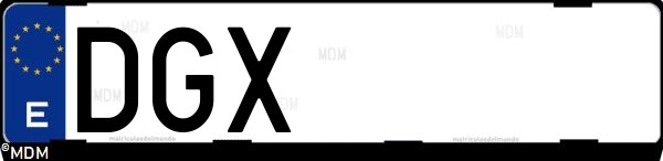 Matrícula española DGX, correspondiente al año 2005