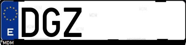 Matrícula española DGZ, correspondiente al año 2005