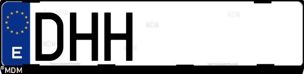 Matrícula española DHH, correspondiente al año 2005