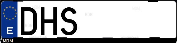Matrícula española DHS, correspondiente al año 2005