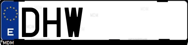 Matrícula española DHW, correspondiente al año 2005