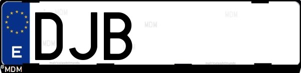 Matrícula española DJB, correspondiente al año 2005