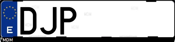 Matrícula española DJP, correspondiente al año 2005