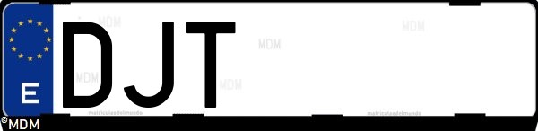 Matrícula española DJT, correspondiente al año 2005