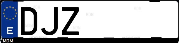 Matrícula española DJZ, correspondiente al año 2005