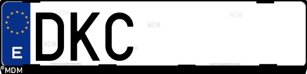 Matrícula española DKC, correspondiente al año 2005