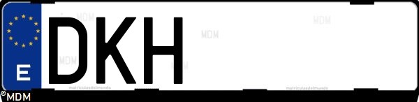 Matrícula española DKH, correspondiente al año 2005