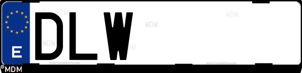 Matrícula española DLW, correspondiente al año 2005