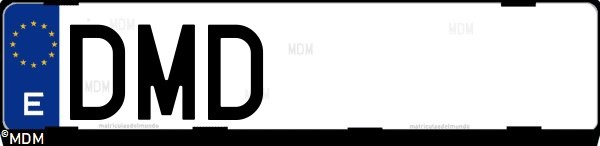 Matrícula española DMD, correspondiente al año 2005