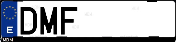 Matrícula española DMF, correspondiente al año 2005