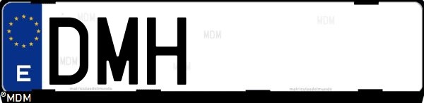 Matrícula española DMH, correspondiente al año 2005