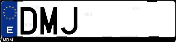 Matrícula española DMJ, correspondiente al año 2005