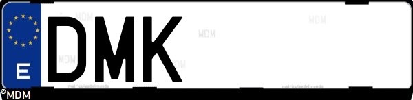 Matrícula española DMK, correspondiente al año 2005