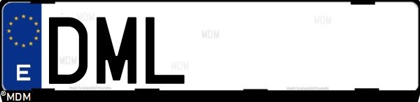 Matrícula española DML, correspondiente al año 2005