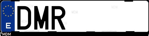 Matrícula española DMR, correspondiente al año 2005
