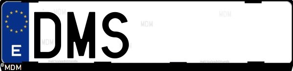 Matrícula española DMS, correspondiente al año 2005