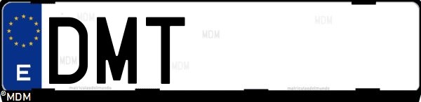 Matrícula española DMT, correspondiente al año 2005