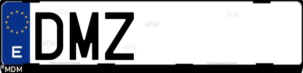 Matrícula española DMZ, correspondiente al año 2005