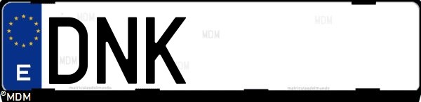 Matrícula española DNK, correspondiente al año 2005