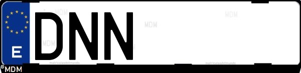 Matrícula española DNN, correspondiente al año 2005