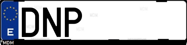 Matrícula española DNP, correspondiente al año 2005