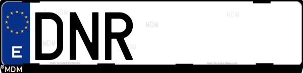 Matrícula española DNR, correspondiente al año 2005