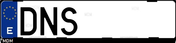 Matrícula española DNS, correspondiente al año 2005