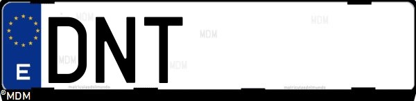Matrícula española DNT, correspondiente al año 2005