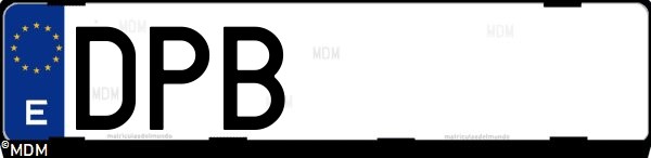 Matrícula española DPB, correspondiente al año 2005