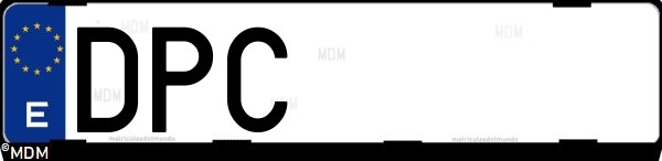 Matrícula española DPC, correspondiente al año 2005