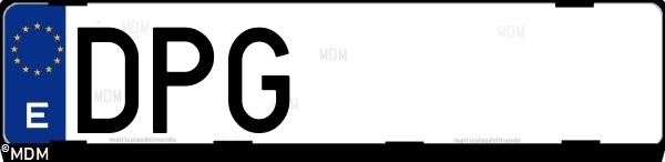 Matrícula española DPG, correspondiente al año 2005