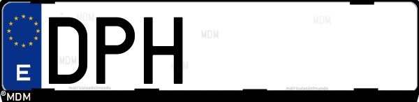 Matrícula española DPH, correspondiente al año 2005