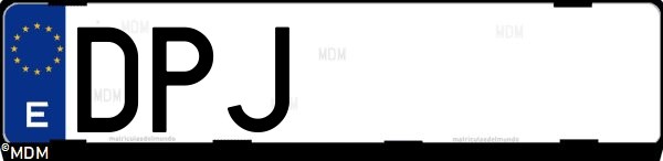 Matrícula española DPJ, correspondiente al año 2005