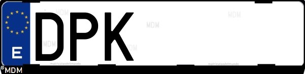 Matrícula española DPK, correspondiente al año 2005